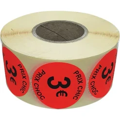 Panier Express Stickers promotionnel adhésif | 3€ | Autocollant soldes | Rouleau de 1000 étiquettes Best