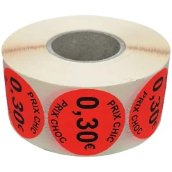 Panier Express Stickers promotionnel adhésif | 0,30€ | Autocollant soldes | Rouleau de 1000 étiquettes Hot