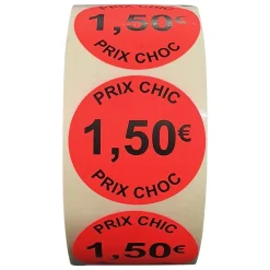 Panier Express Stickers promotionnel adhésif | 1.50€ | Autocollant soldes | Rouleau de 1000 étiquettes Best