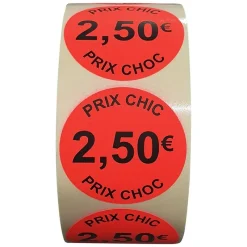 Panier Express Stickers promotionnel adhésif | 2.50€ | Autocollant soldes | Rouleau de 1000 étiquettes Online