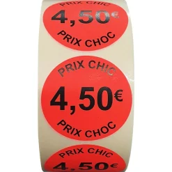 Panier Express Stickers promotionnel adhésif | 4,50€ | Autocollant soldes | Rouleau de 1000 étiquettes Clearance