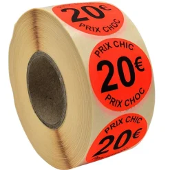 Panier Express Stickers Promotionnels Adhésifs | Autocollant Soldes | Rouleau de 1000 Étiquettes | Prix Choc 20€ | Discount