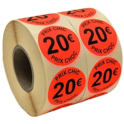 Panier Express Stickers Promotionnels Adhésifs | Autocollant Soldes | Rouleau de 2000 Étiquettes | Prix Choc 20€ | Diamètre 40mm Best